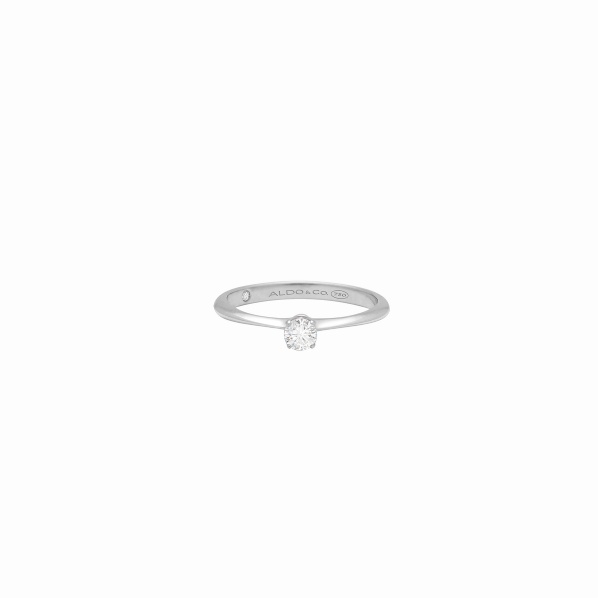 Anillo en oro blanco de 18K modelo Eterno con brillante de 0.14 ct