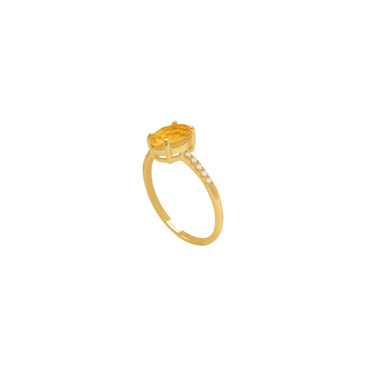 Anillo oro amarillo de 18K con citrino oval