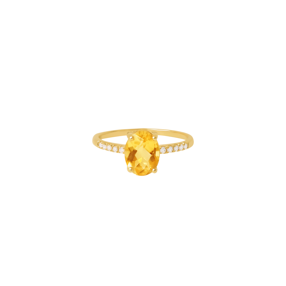Anillo oro amarillo de 18K con citrino oval
