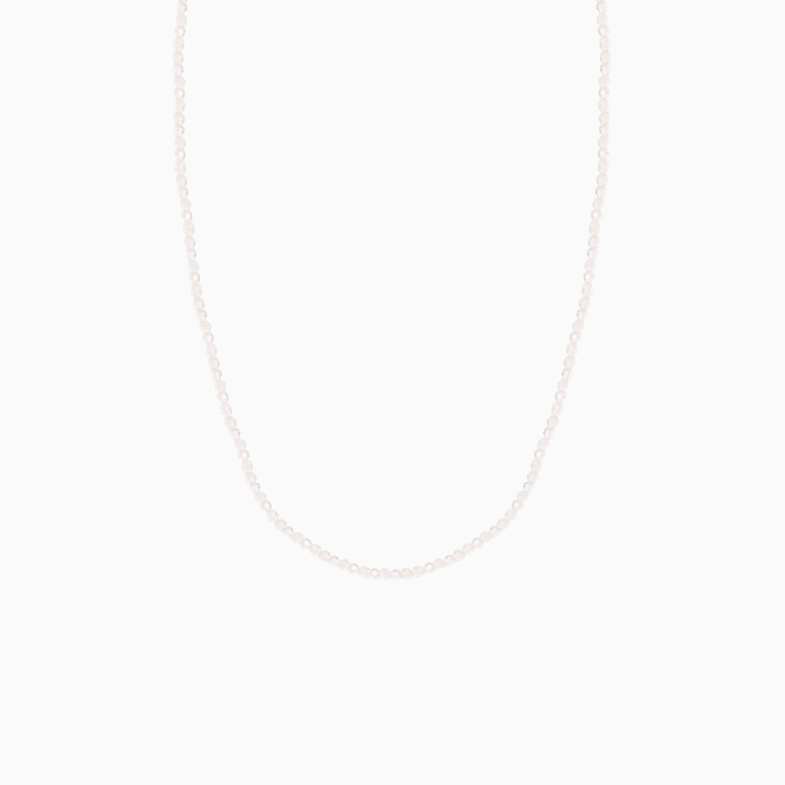 Collar Marea con cuarzo labradorite blanca rombo facetada