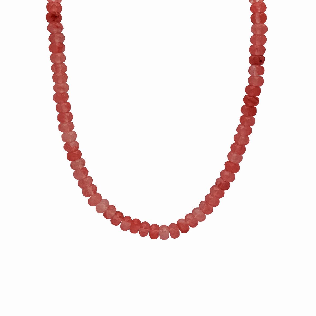 Collar con dona cherry facetado con broche en oro rosado 18K