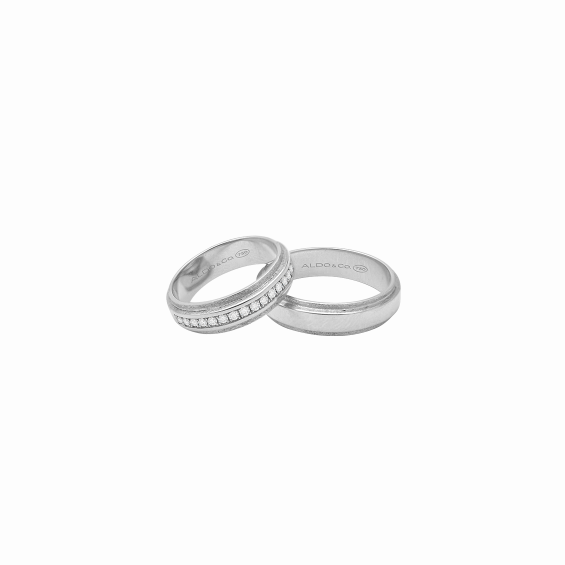 Alianzas en oro blanco de 18K de 5.5mm con brillantes