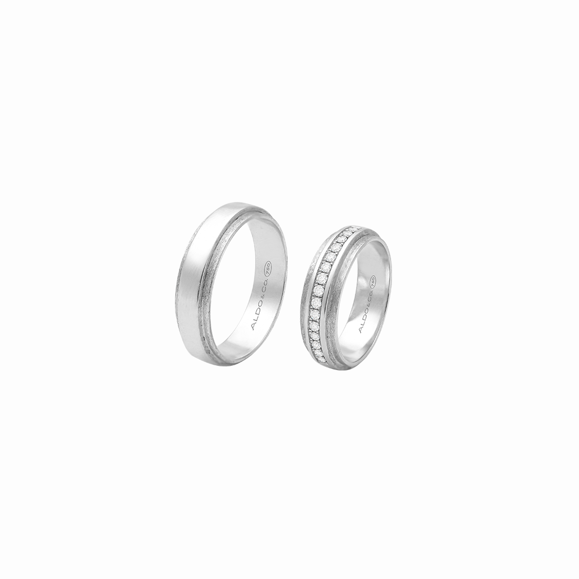 Alianzas en oro blanco de 18K de 5.5mm con brillantes