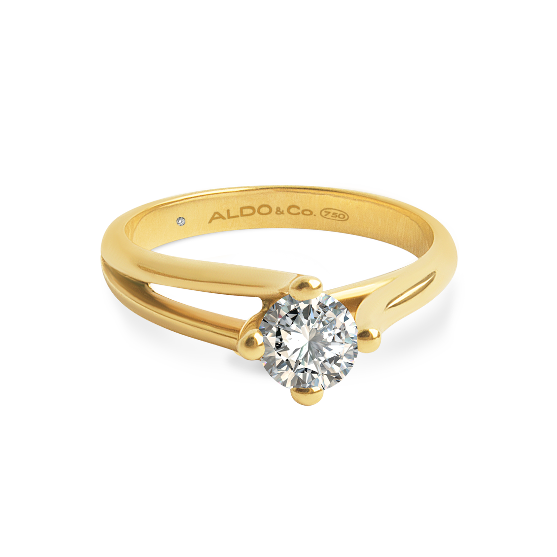 Anillo de compromiso en oro amarillo de 18K modelo Princesa