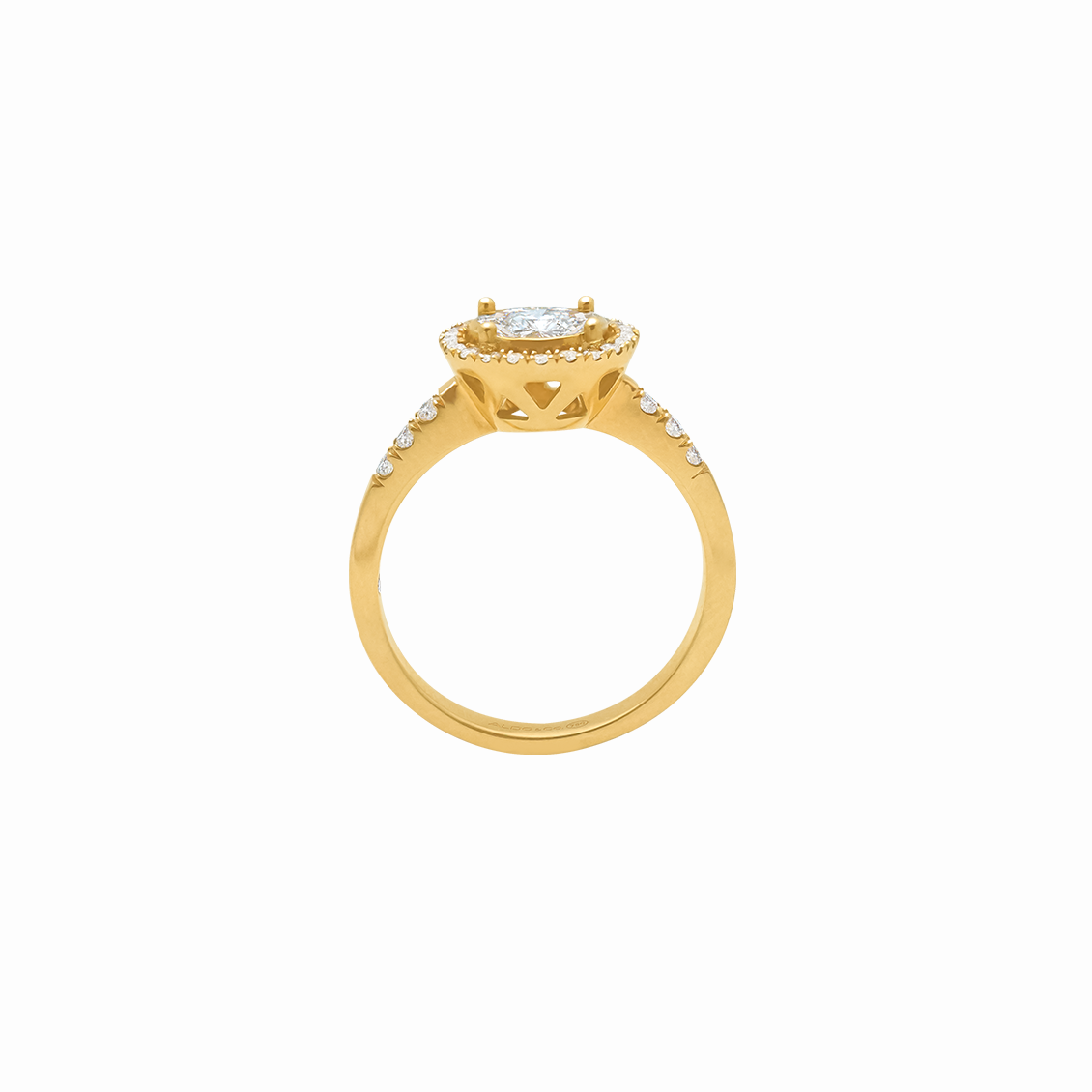 Anillo de compromiso en oro amarillo de 18K modelo Fleur