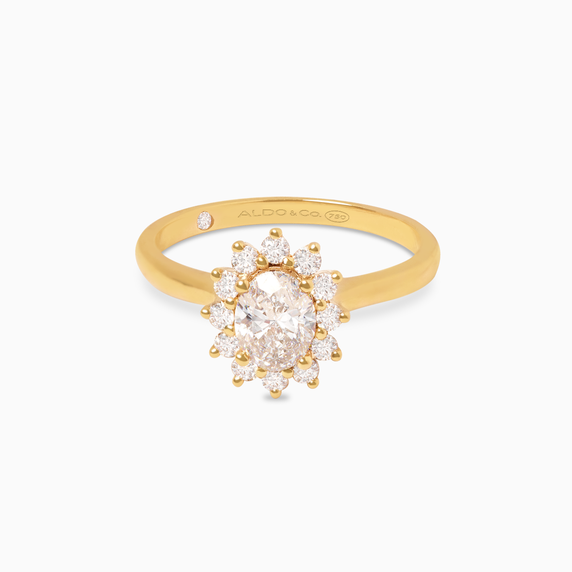 Solitario en oro amarillo de 18K modelo Lady Di