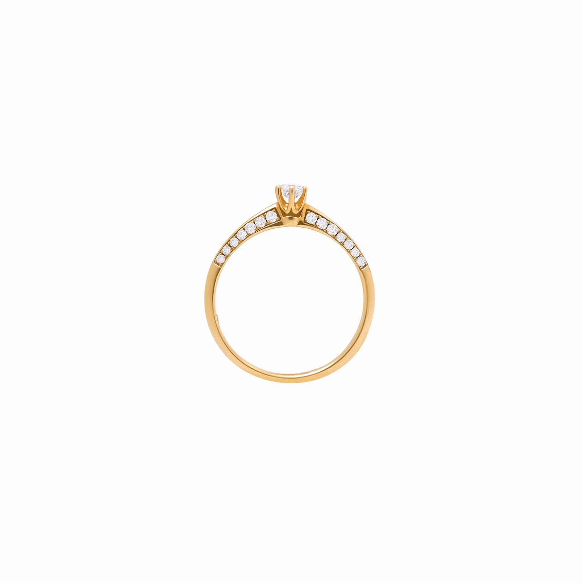 Anillo en oro amarillo de 18K modelo Cielo con brillante de 0.14 ct