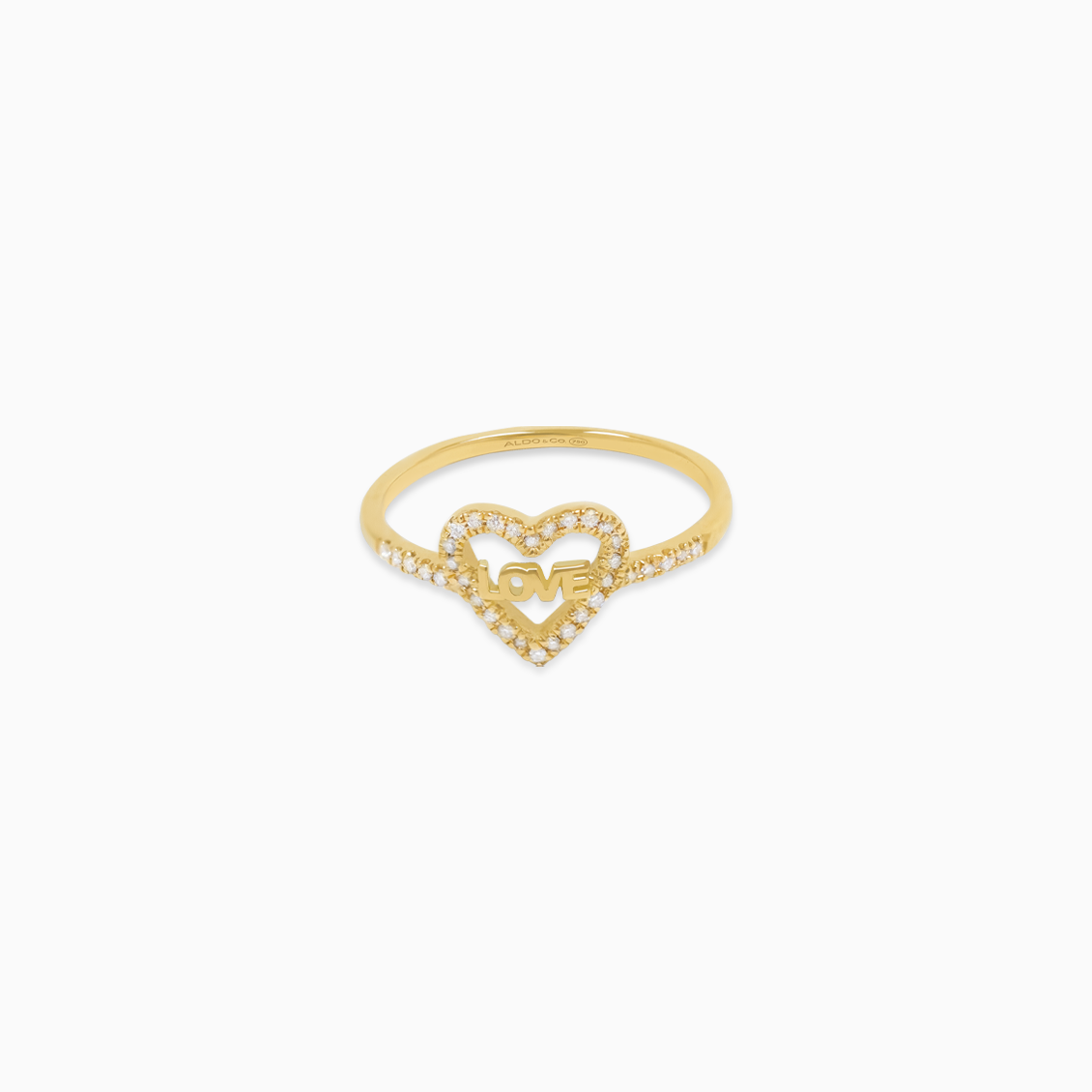 Anillo oro amarillo 18K con palabra love calada.