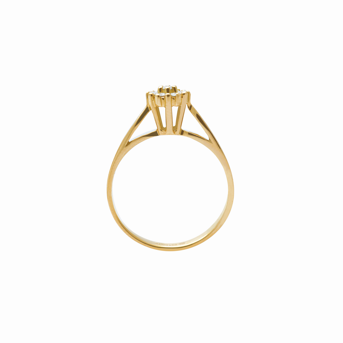 Anillo en oro amarillo 18K roseta estrella colección Stella