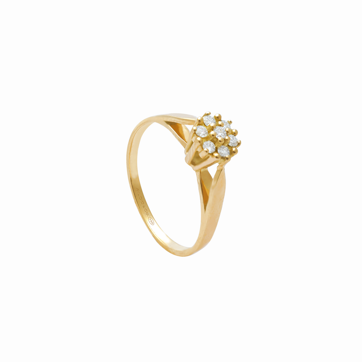 Anillo en oro amarillo 18K roseta estrella colección Stella