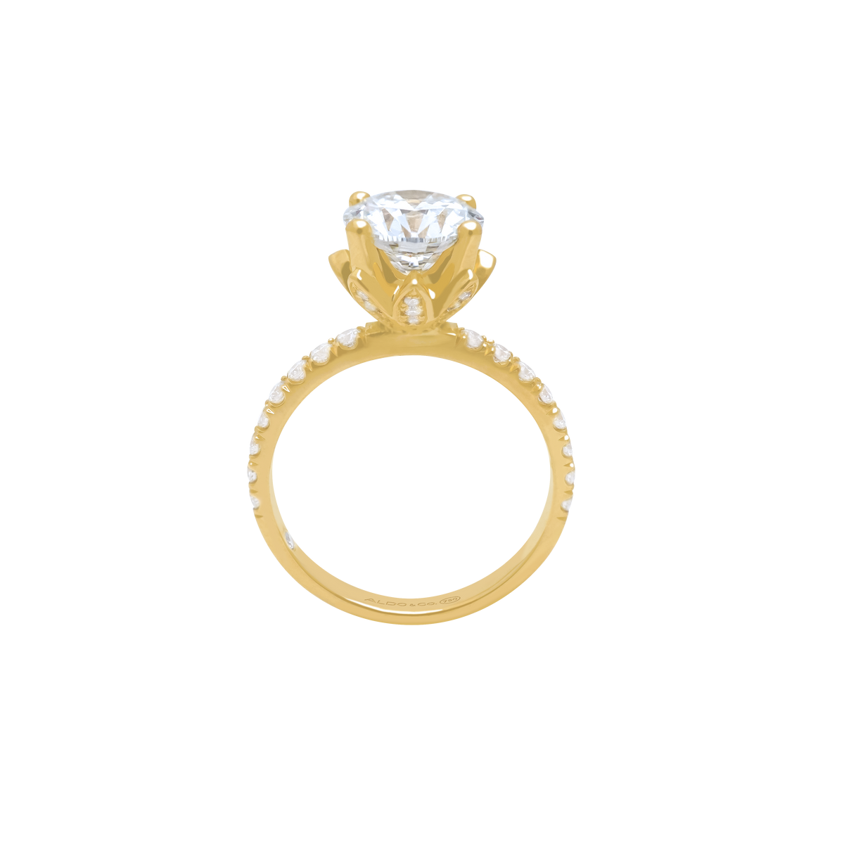Anillo de compromiso en oro amarillo 18k modelo Bouquet Premium