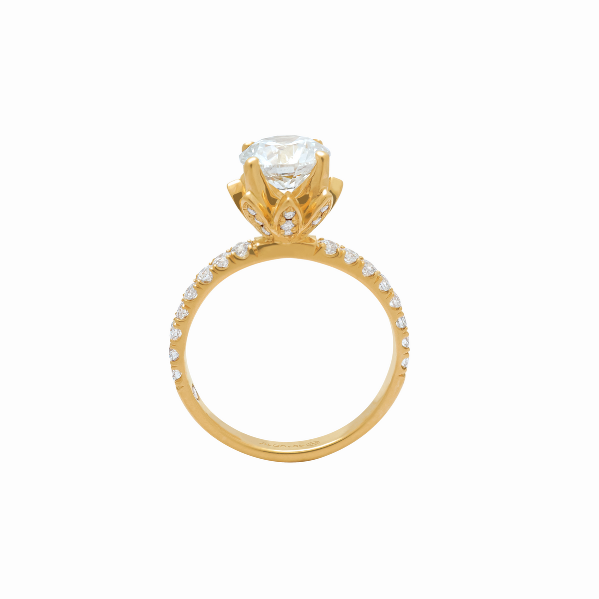 Anillo de compromiso en oro amarillo 18k modelo Bouquet Premium