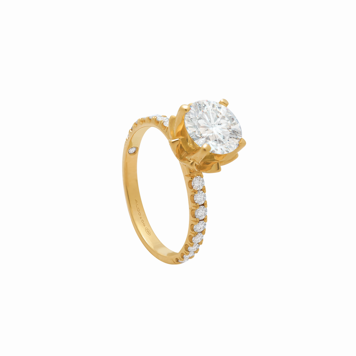 Anillo de compromiso en oro amarillo 18k modelo Bouquet Premium