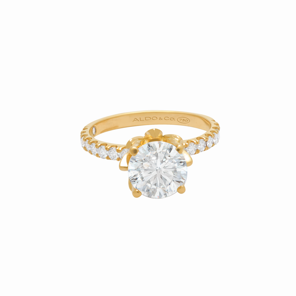 Anillo de compromiso en oro amarillo 18k modelo Bouquet Premium