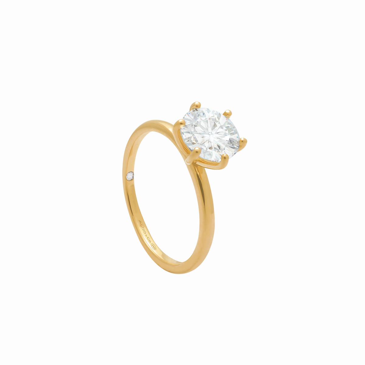 Anillo de compromiso en oro amarillo de 18K modelo Charlotte
