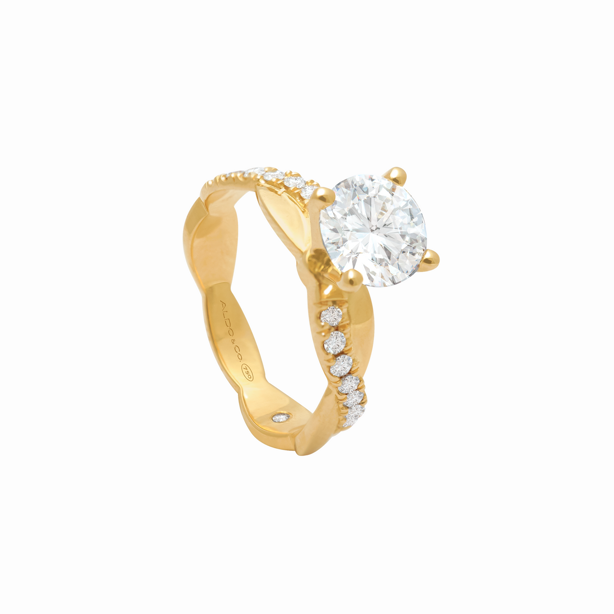 Anillo de compromiso en oro amarillo de 18K modelo Catalina