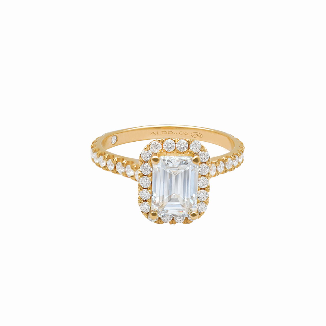 Anillo de compromiso en oro amarillo de 18K modelo Olivia