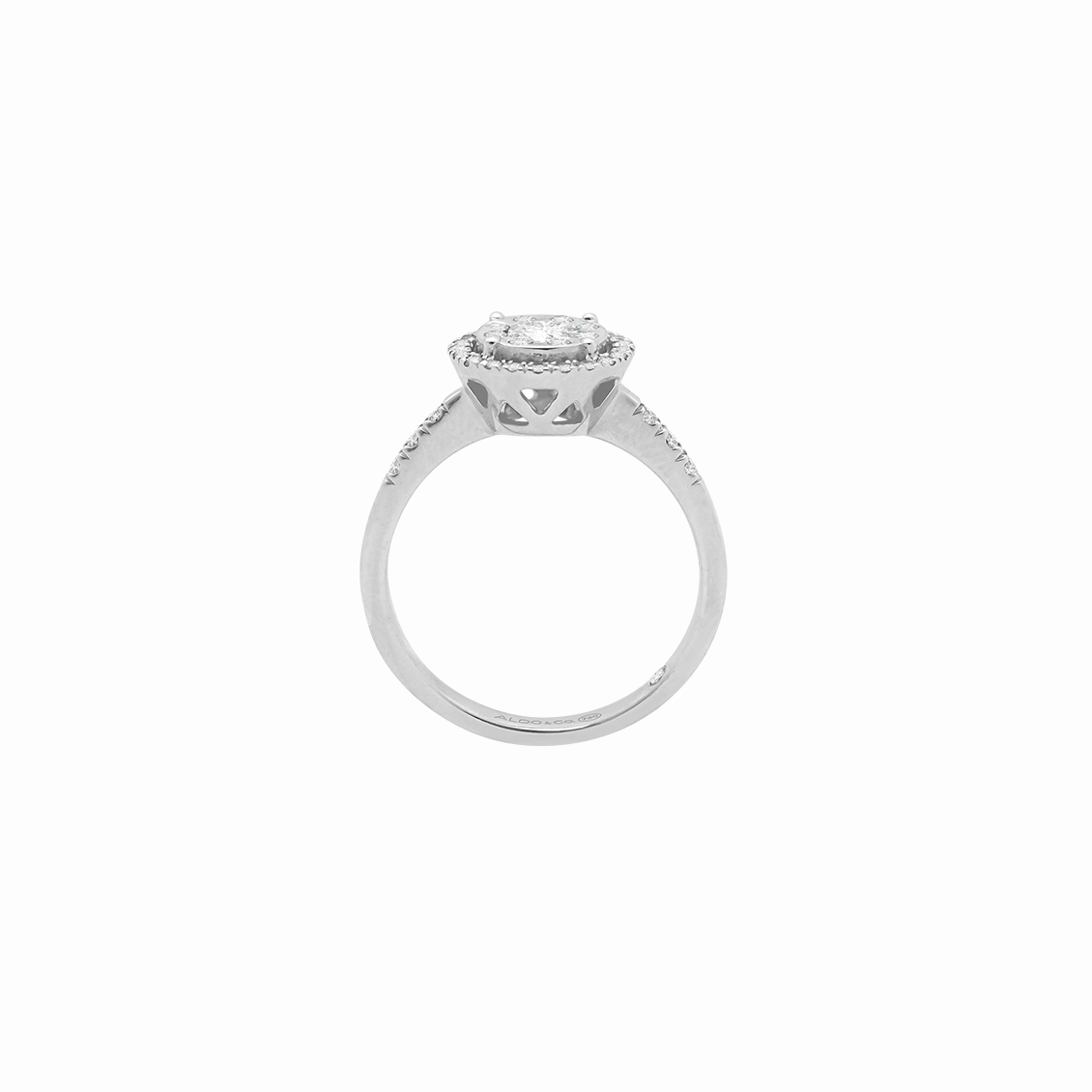 Anillo de compromiso en oro blanco de 18K modelo Fleur