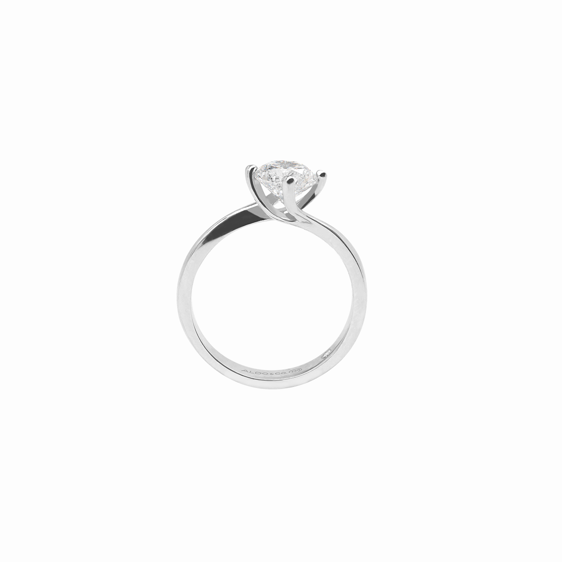 Anillo de compromiso en oro blanco de 18K modelo Infinito
