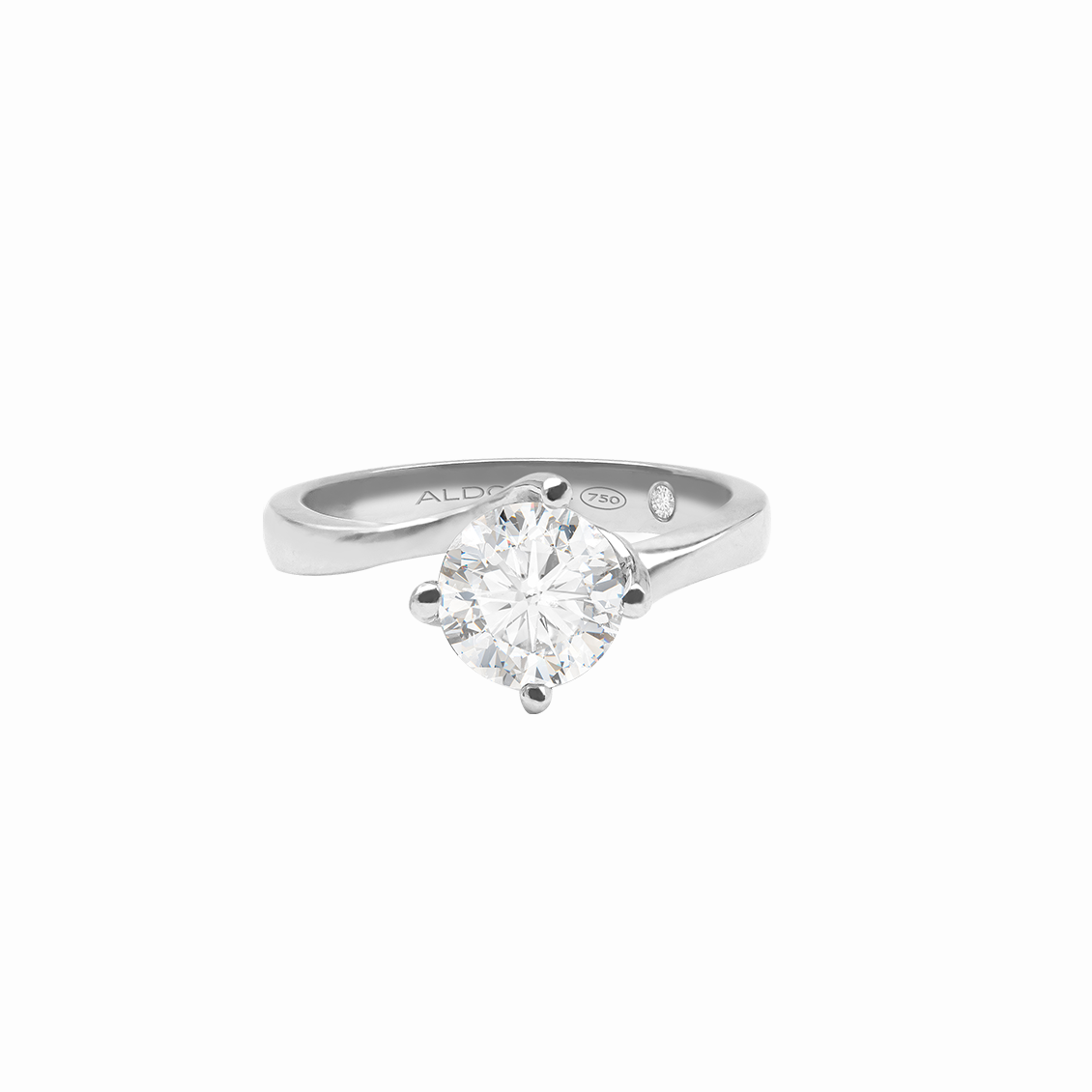 Anillo de compromiso en oro blanco de 18K modelo Infinito