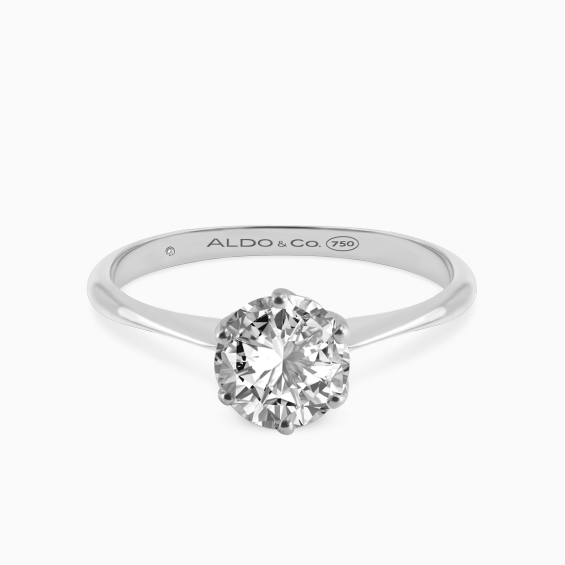 Anillo de Compromiso en oro blanco 18K modelo eterno