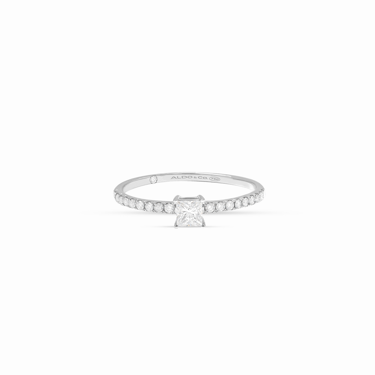 Anillo de compromiso en oro blanco de 18K modelo Constanza