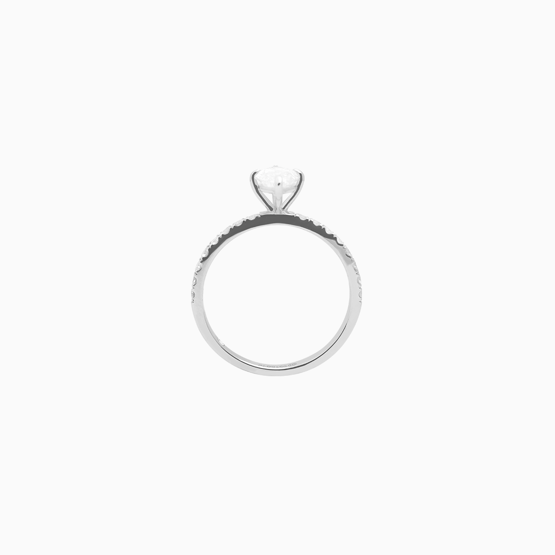 Anillo de compromiso en oro blanco de 18K modelo Leonor