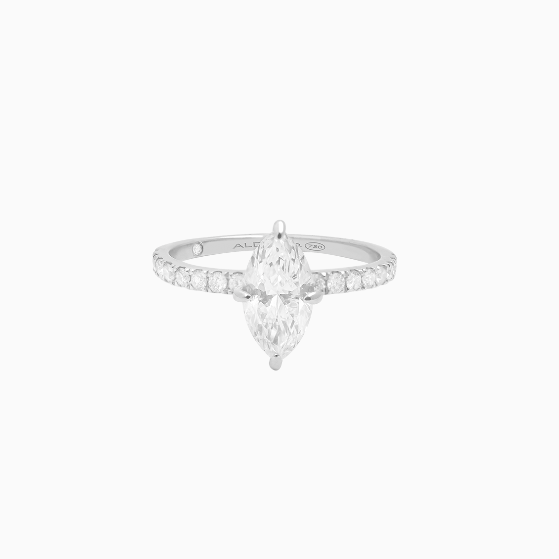 Anillo de compromiso en oro blanco de 18K modelo Leonor