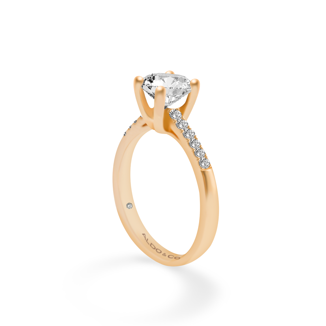 Anillo modelo emperatriz con brillante de 0.60 ct y brill. laterales.