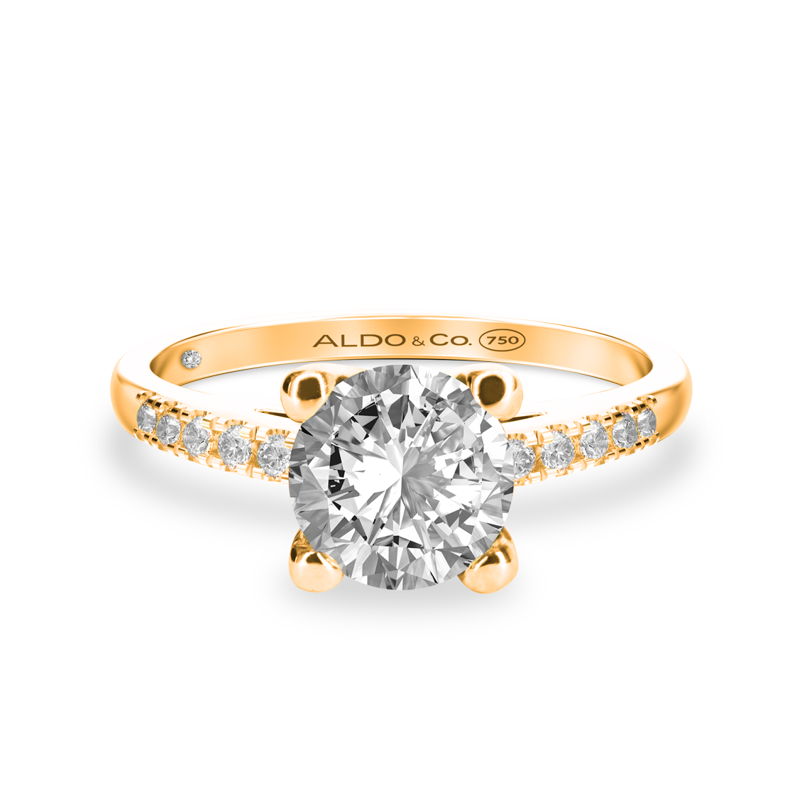 Anillo modelo emperatriz con brillante de 0.60 ct y brill. laterales.