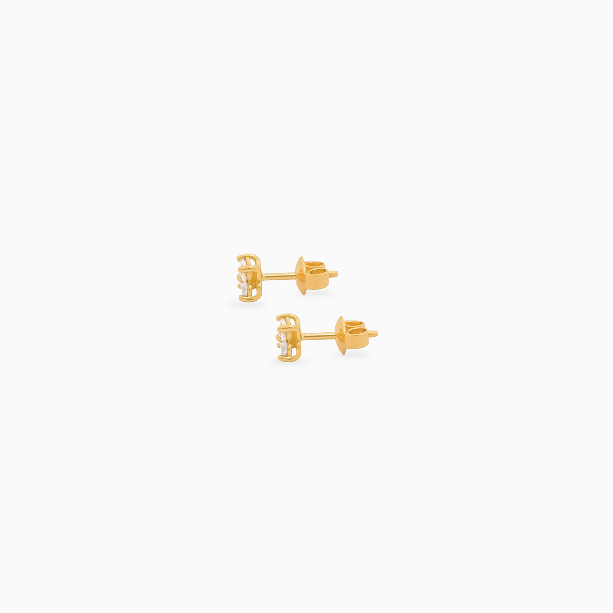 Aretes oro amarillo 18K flor con brillantes