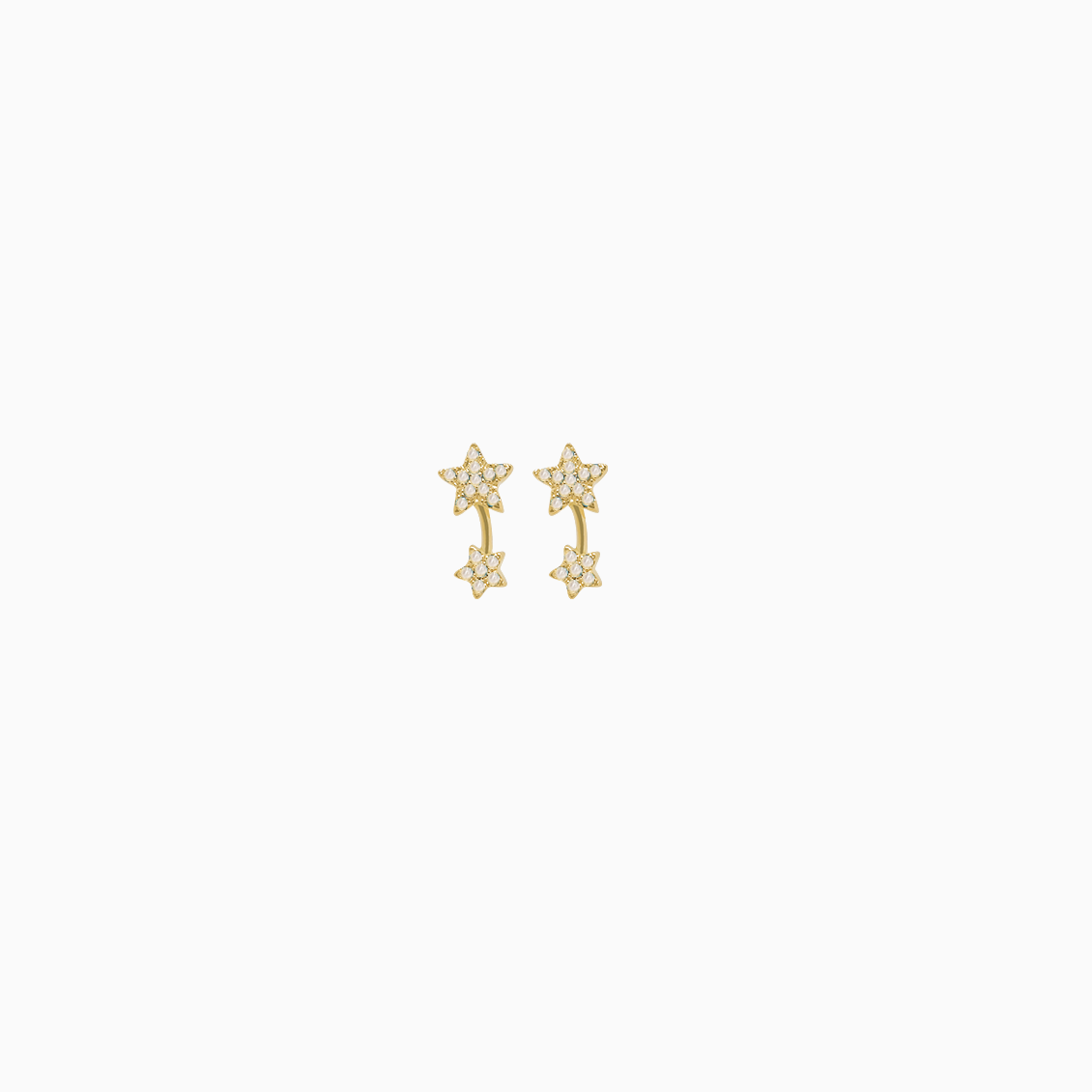 Aretes oro amarillo 18K con brillantes color champagne