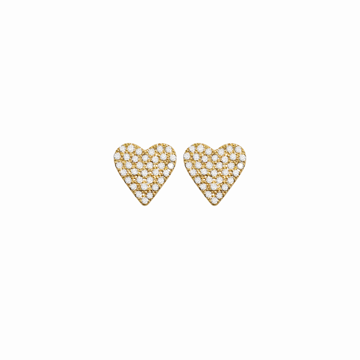 Aretes en oro amarillo de 18K con full brillantes champagne