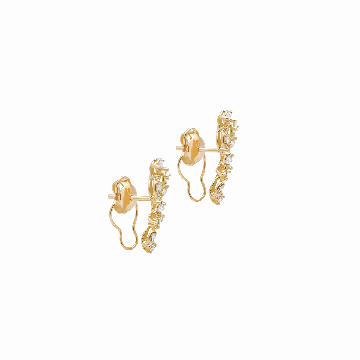 Aretes en oro amarillo 18K forma de gota con marquises