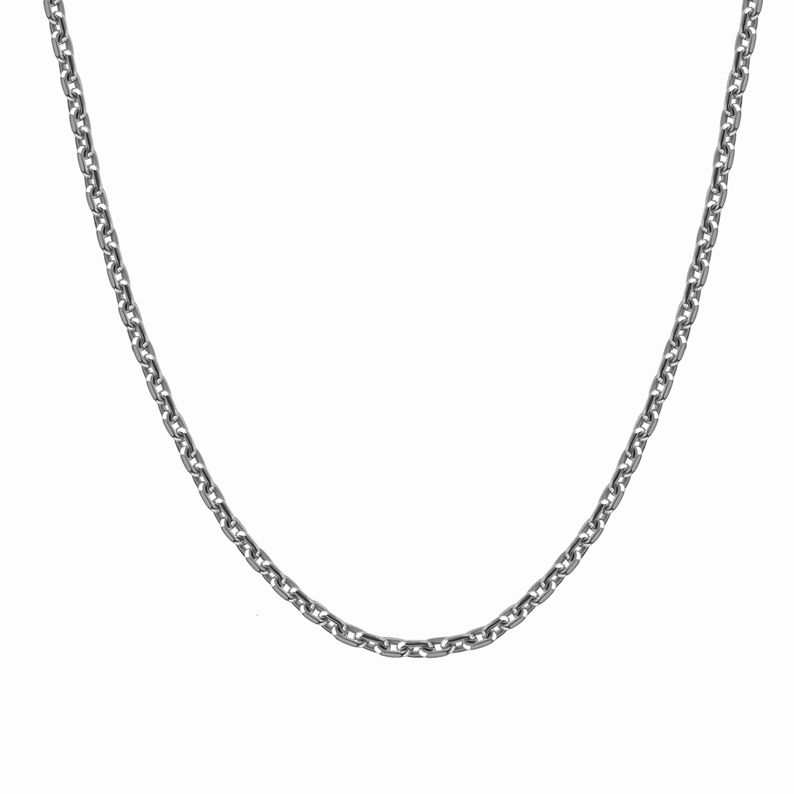 Cadena en oro blanco 18K modelo marinera gruesa con brillante