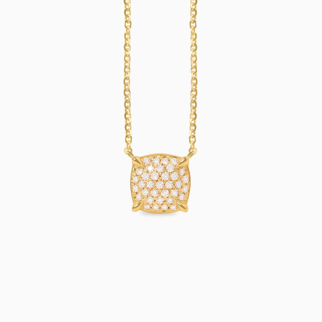 Collar en oro amarillo de 18K con full brillantes pave