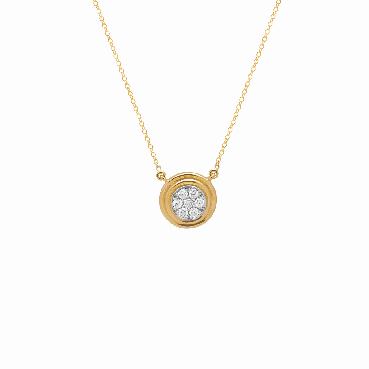 Collar en oro amarillo 18K roseta con diamante