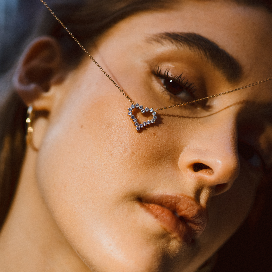 Collar Full Heart en oro rosado de 18K