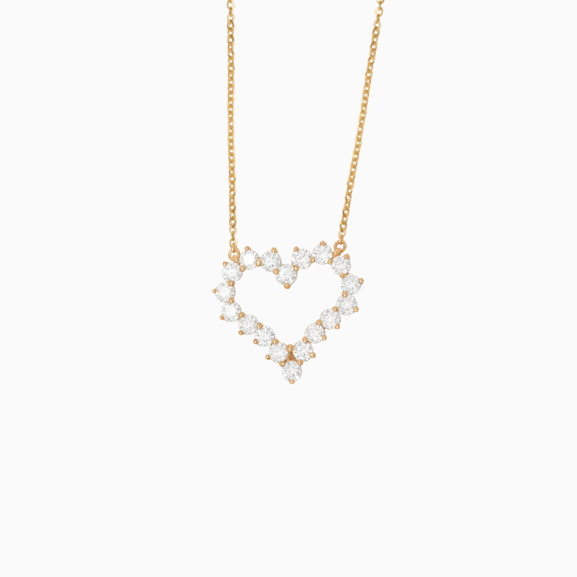 Collar Full Heart en oro rosado de 18K