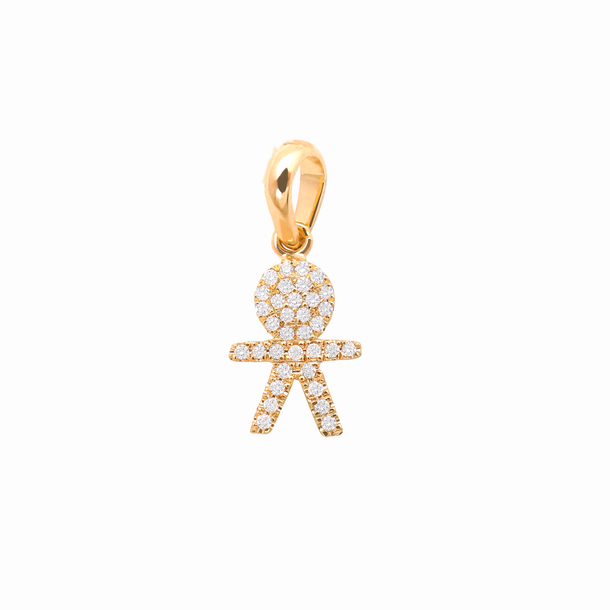 Dije en oro amarillo de 18K niño full brillantes