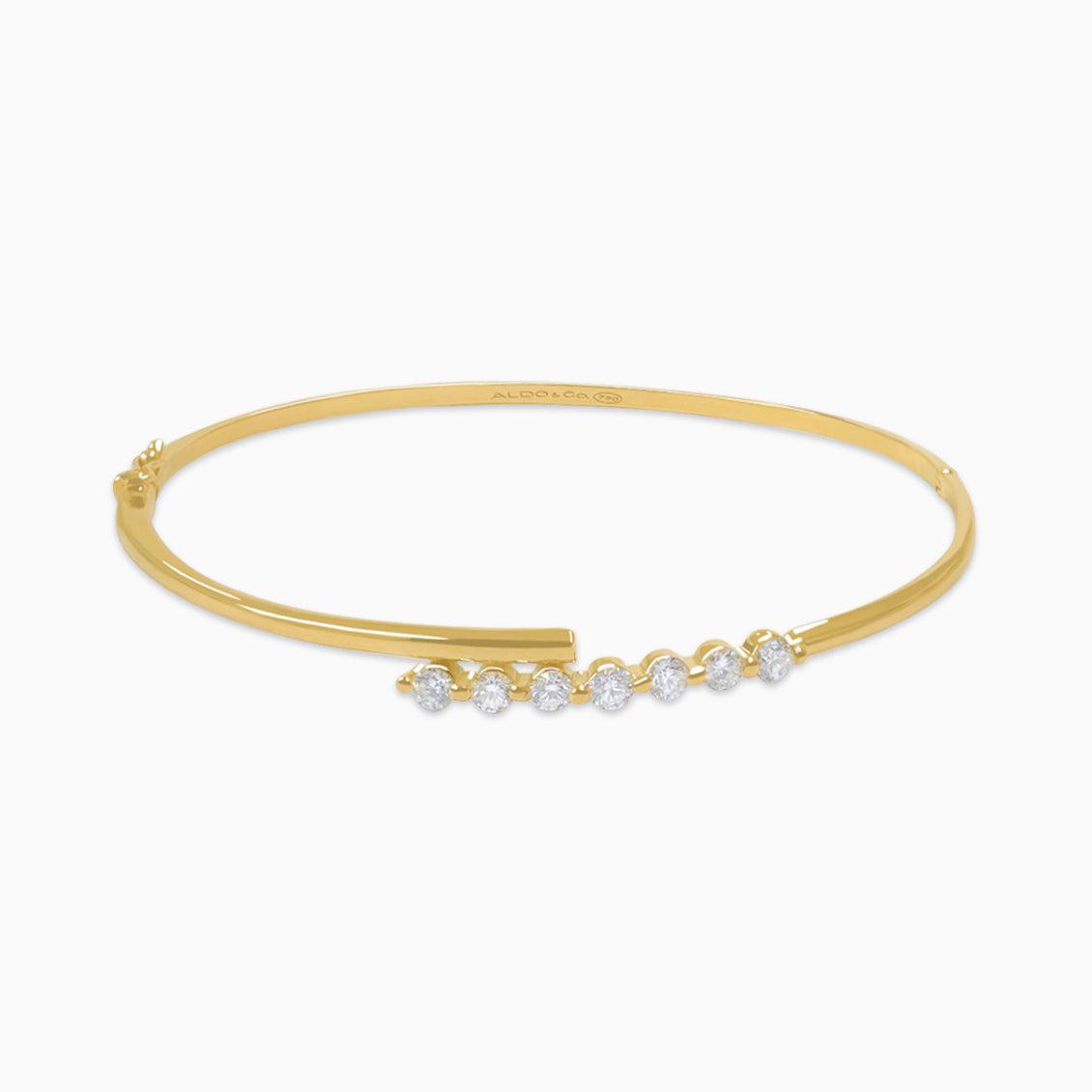 Pulsera oro amarillo de 18K bangle delgado con brillantes