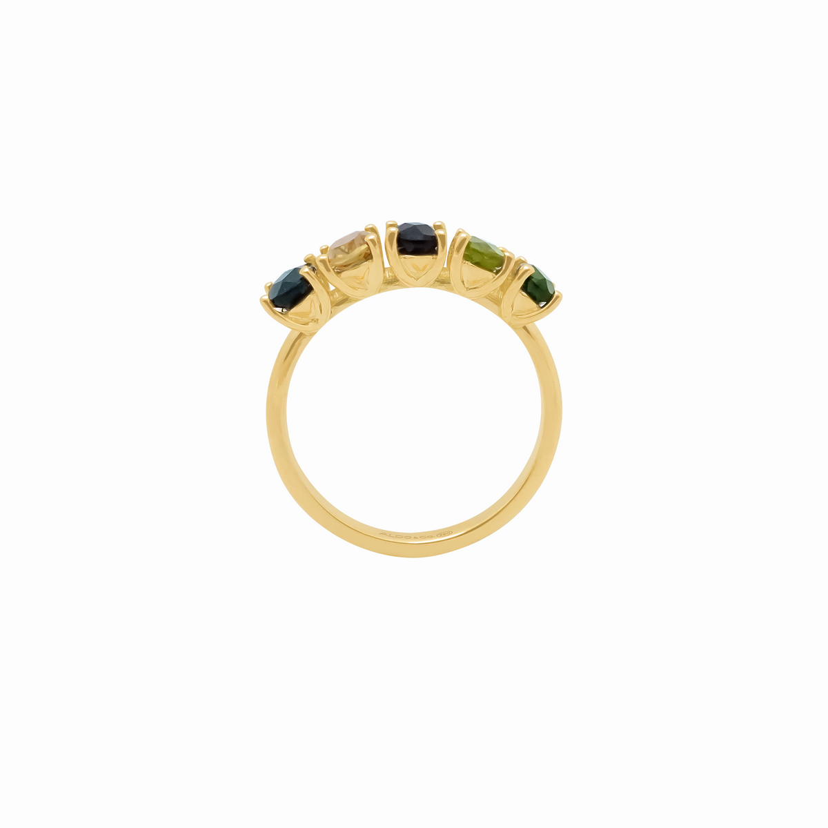 anillo en oro amarillo 18K con turmalinas