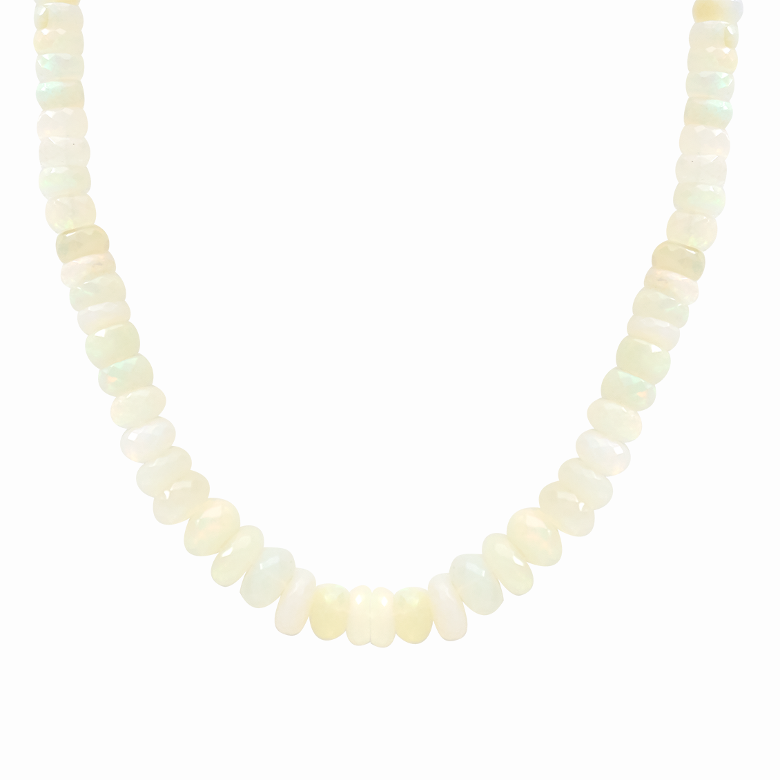 Collar marea de piedras de cuarzo con broche de oro amarillo 18K