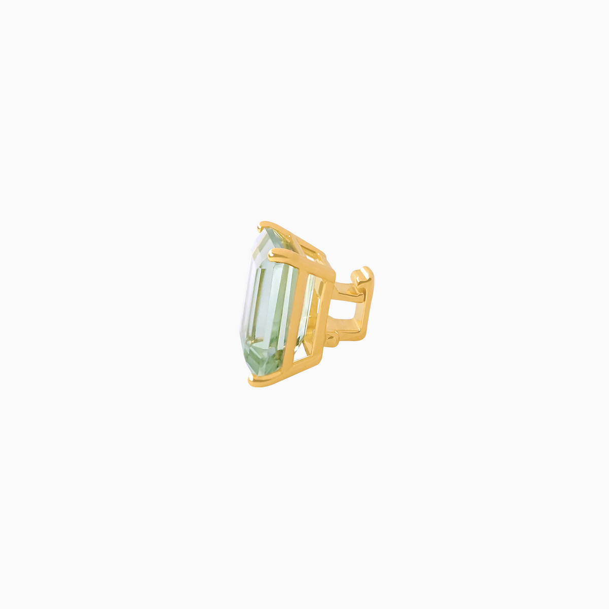 Dije en oro amarillo de 18K, versátil con prasiolite