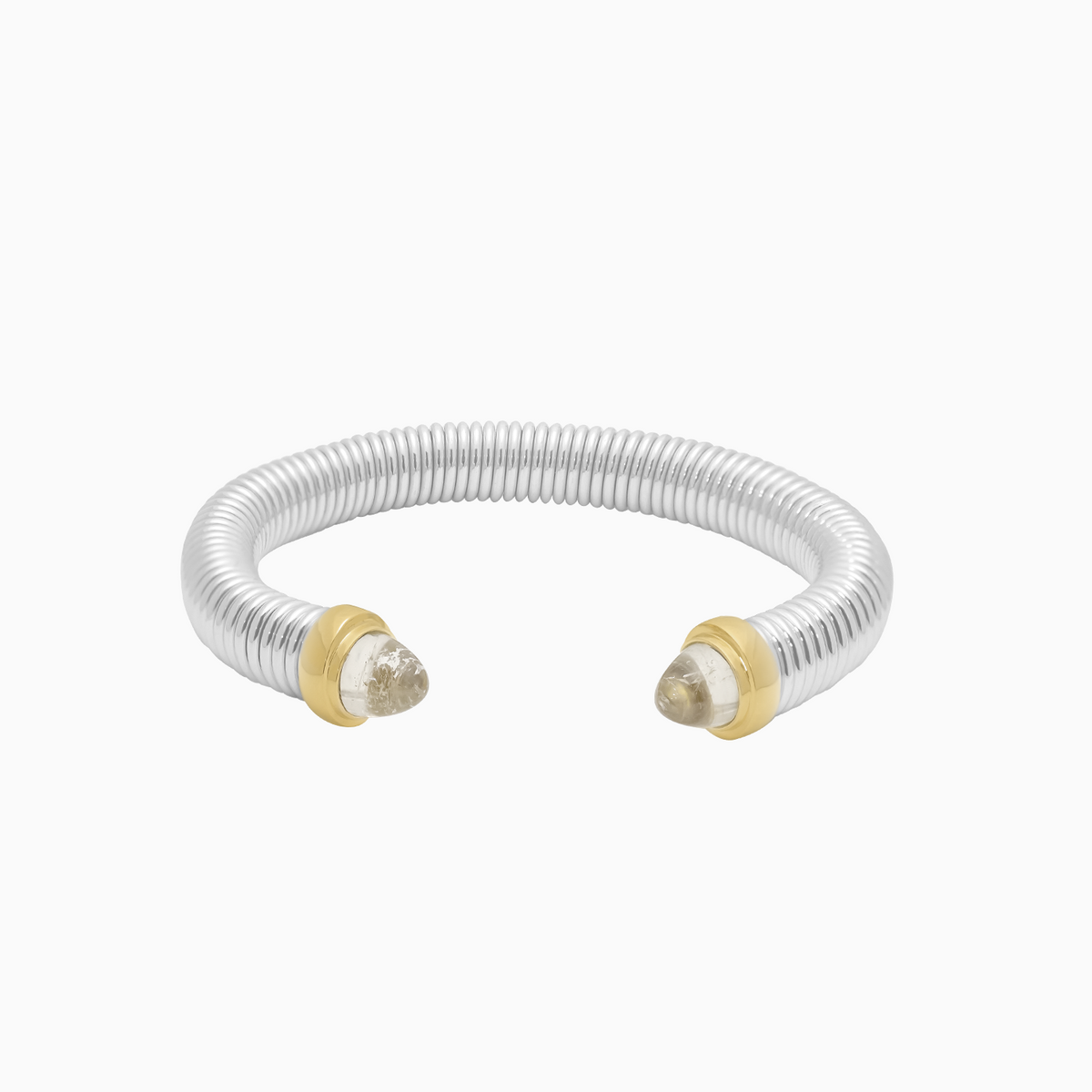 Pulsera Ánima con Cuarzo rutilado en plata 925 y oro 18k