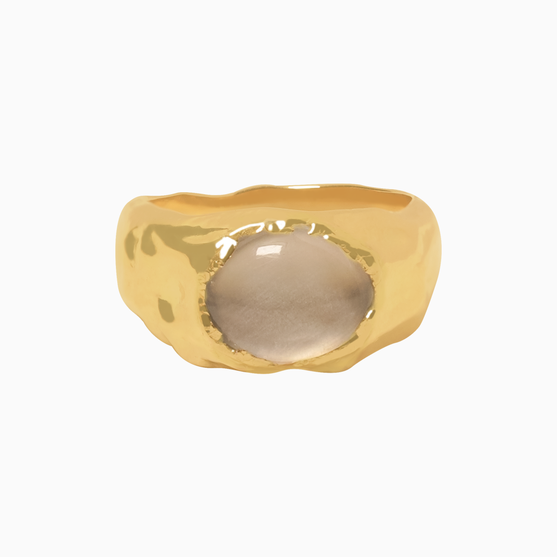 Anillo Radiant chevalier orgánico en oro amarillo de 18K con topacio