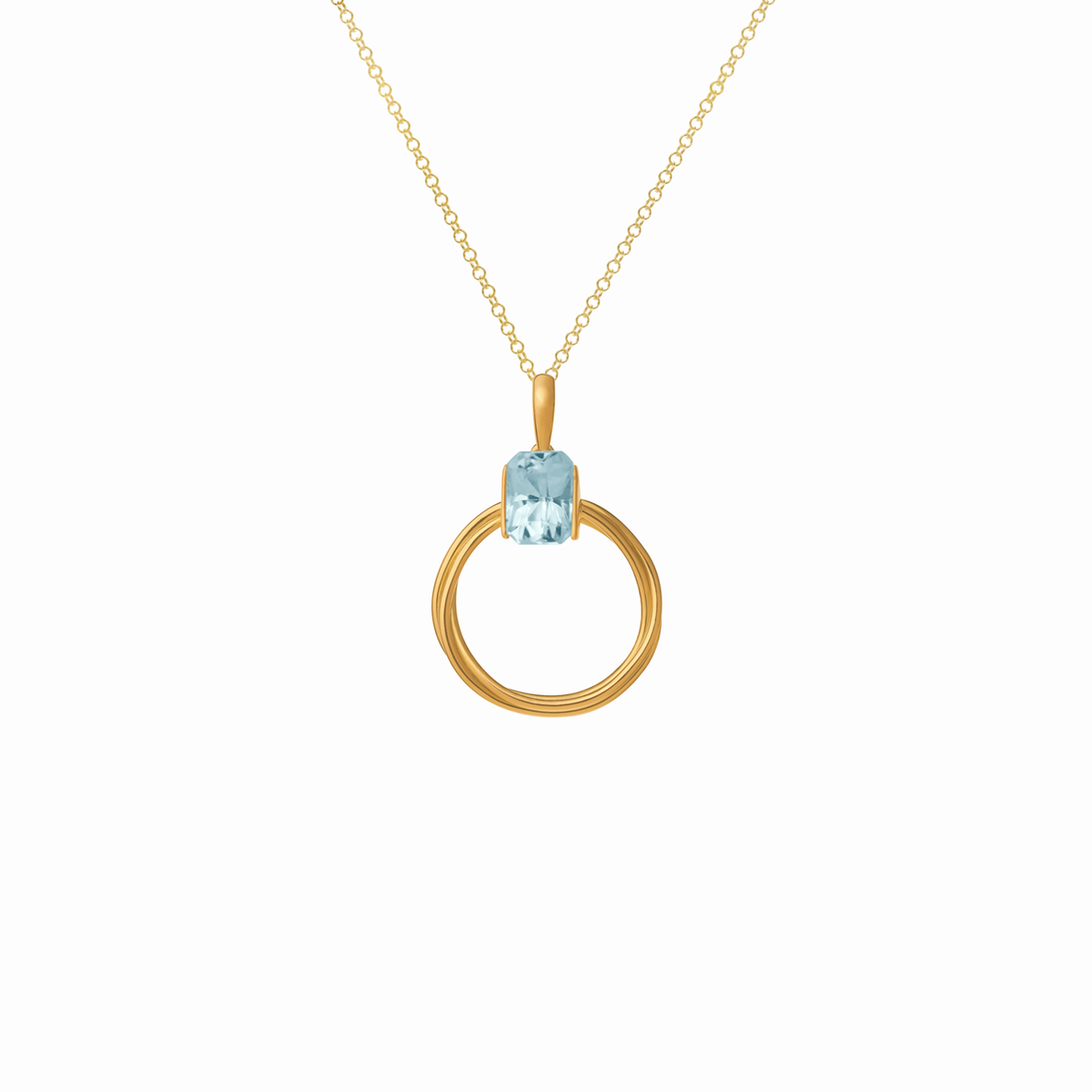 Dije en oro amarillo de 18K con topacio