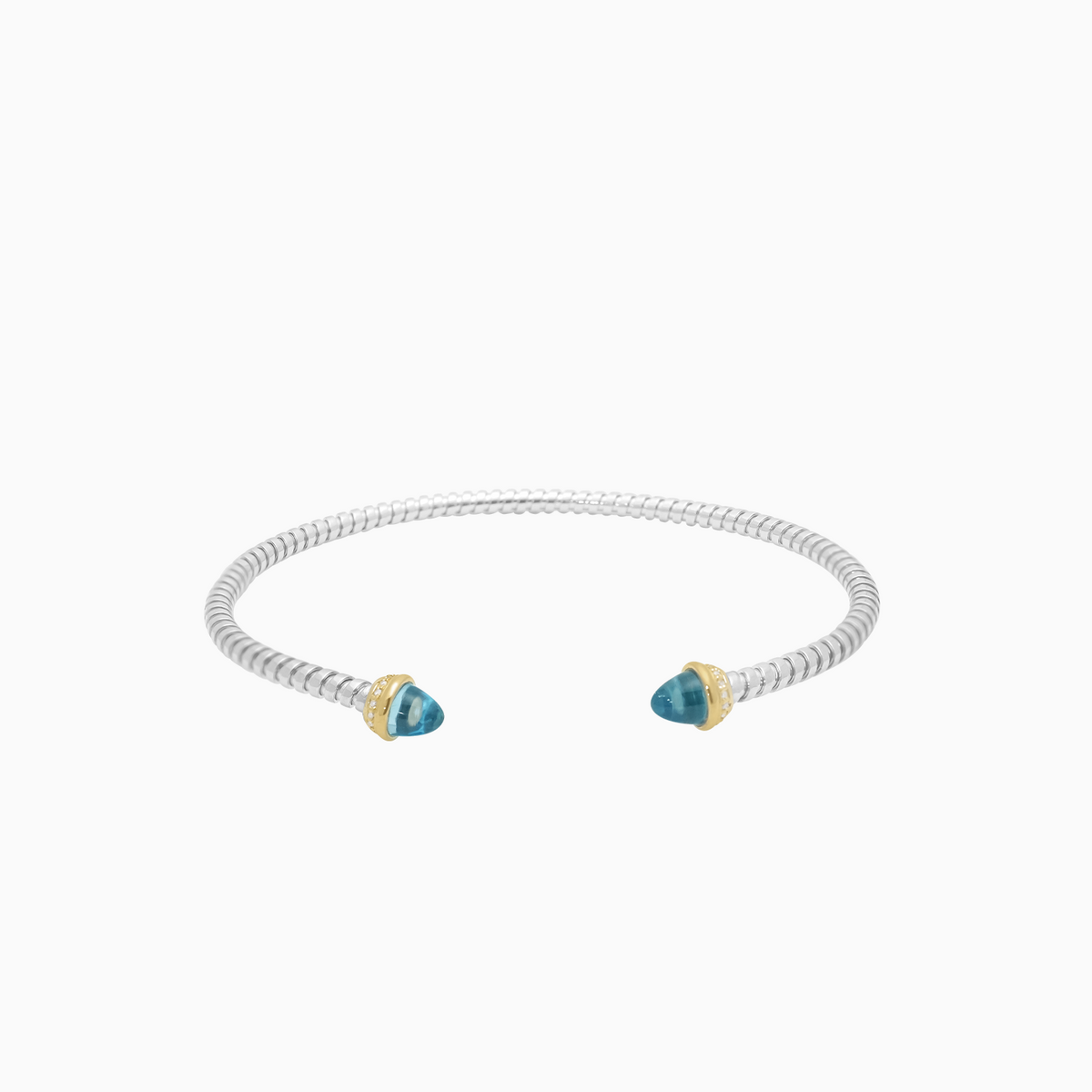 Pulsera Ánima con Topacio Azul en plata 925, oro 18k y brillantes