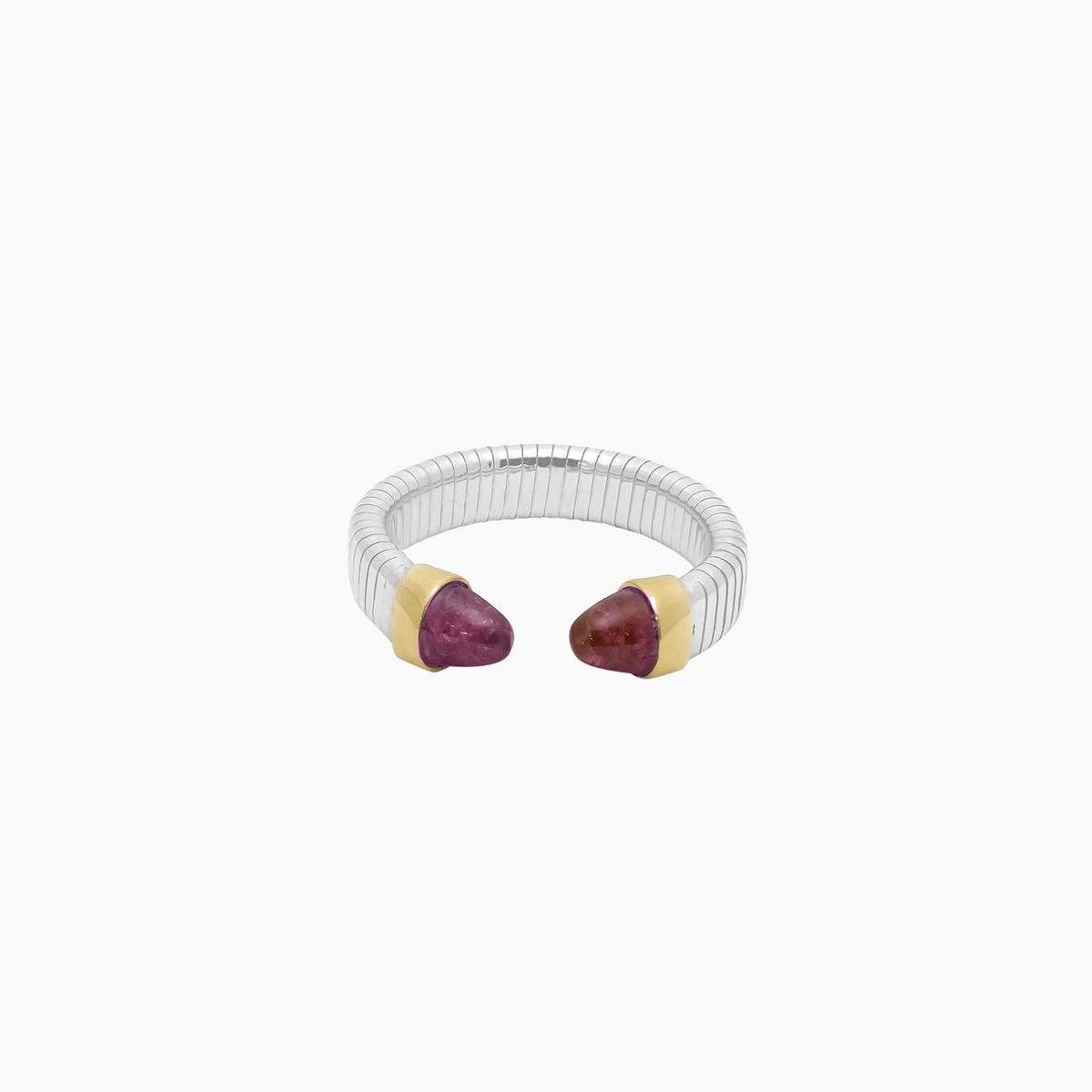 Anillo Ánima con Turmalina rosa en plata 925 y oro 18k