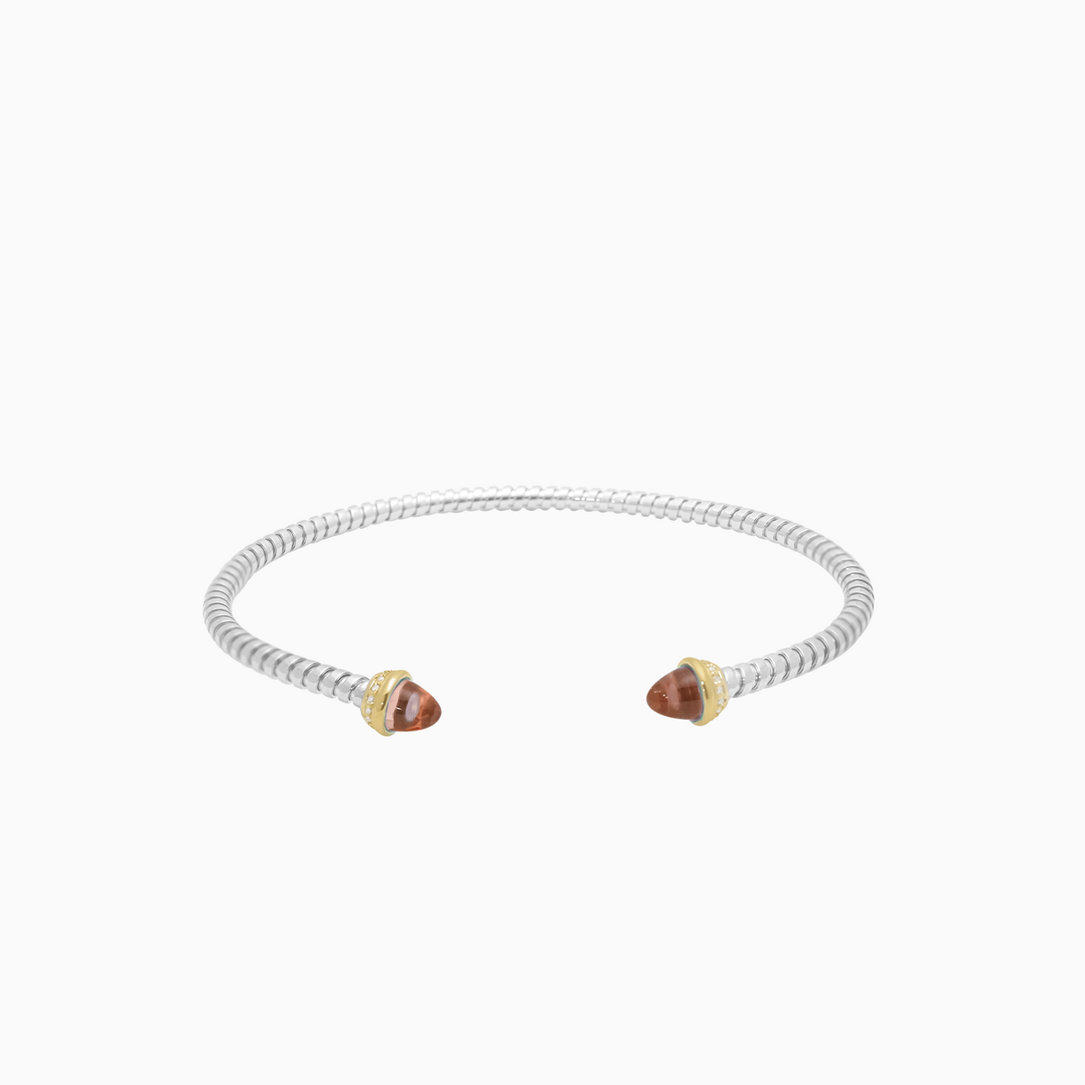 Pulsera Ánima con Turmalina rosa en plata 925, oro 18k y brillantes